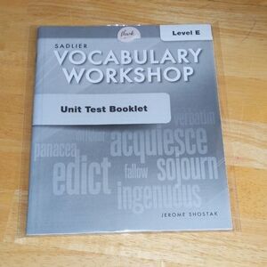 Sadlier Vocabulary Workshop Unit Test Book Level E New